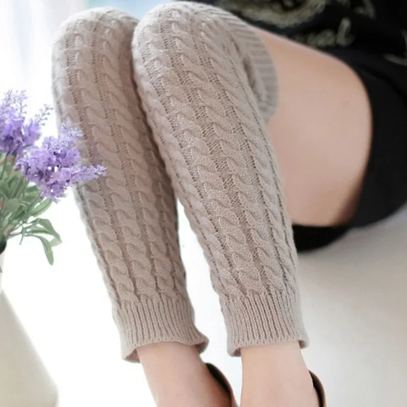 Toporchid Women Leg Warmers Knitted Acrylic Knee Pad Socks WinterThermalInsulated