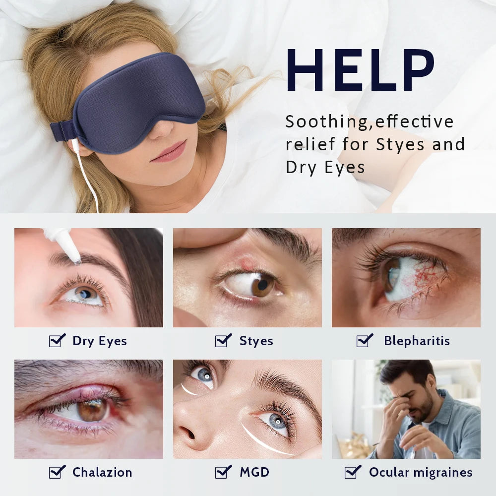 PASTSKY 3D Hot Compress Eye Mask With Massage