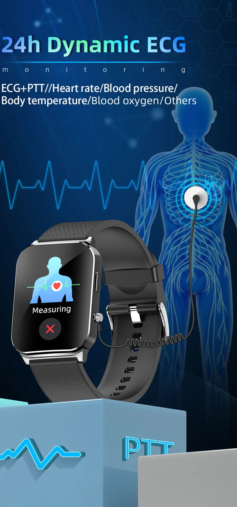 H Band ECG HRV Smart Watch With Heart Rate Monitor