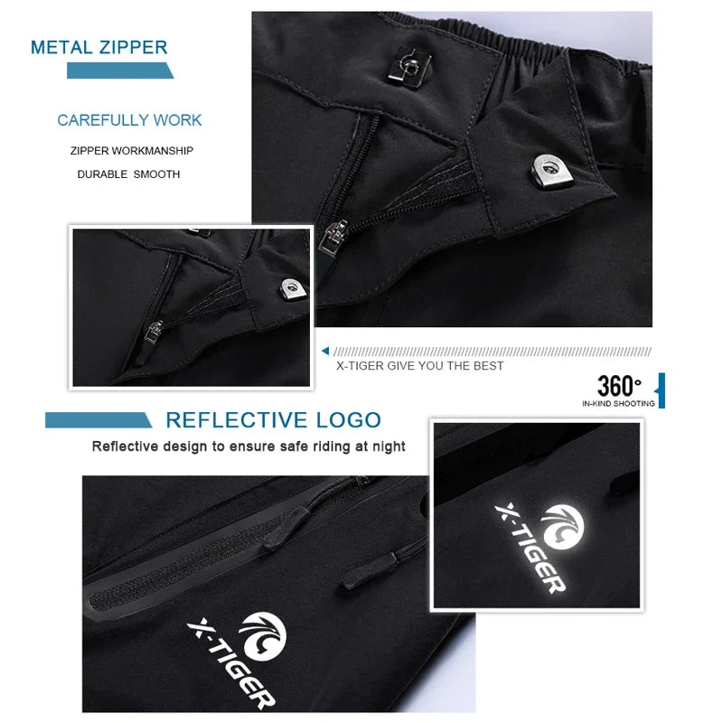 X-TIGERCN Mountain Bike Shorts for Men, Lightweight Quick Dry MTB Cycling Shorts