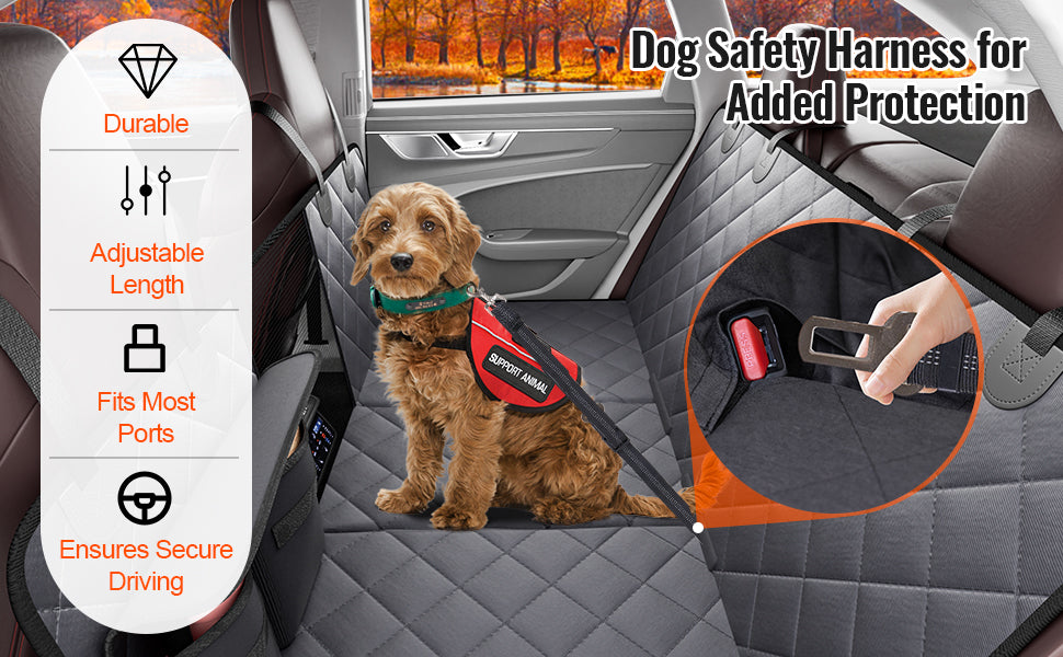 SucceBuy Back Seat Extender for Dogs Dog Hammock for Car Back seat Waterproof Hard Bottom Dog Car Seat Cover for Back Seat