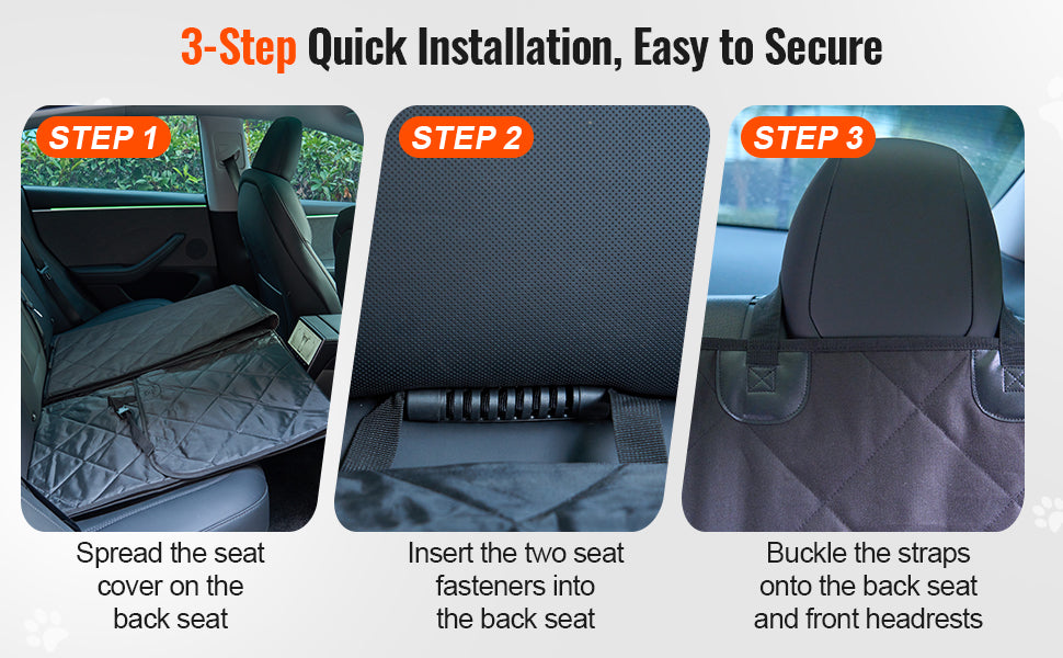 SucceBuy Back Seat Extender for Dogs Dog Hammock for Car Back seat Waterproof Hard Bottom Dog Car Seat Cover for Back Seat