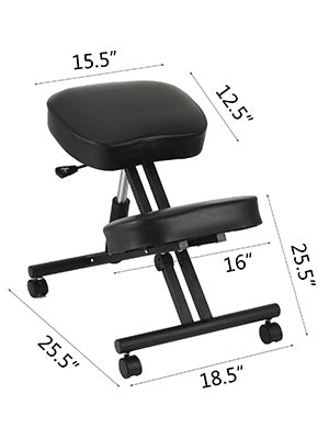 SucceBuy Ergonomic Kneeling Chair Stool W/ Thick Cushion Home Office Chair Improving Body Posture Rocking Wood Computer Chair